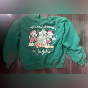 Disney Green Mickey Mouse Graphic Pullover